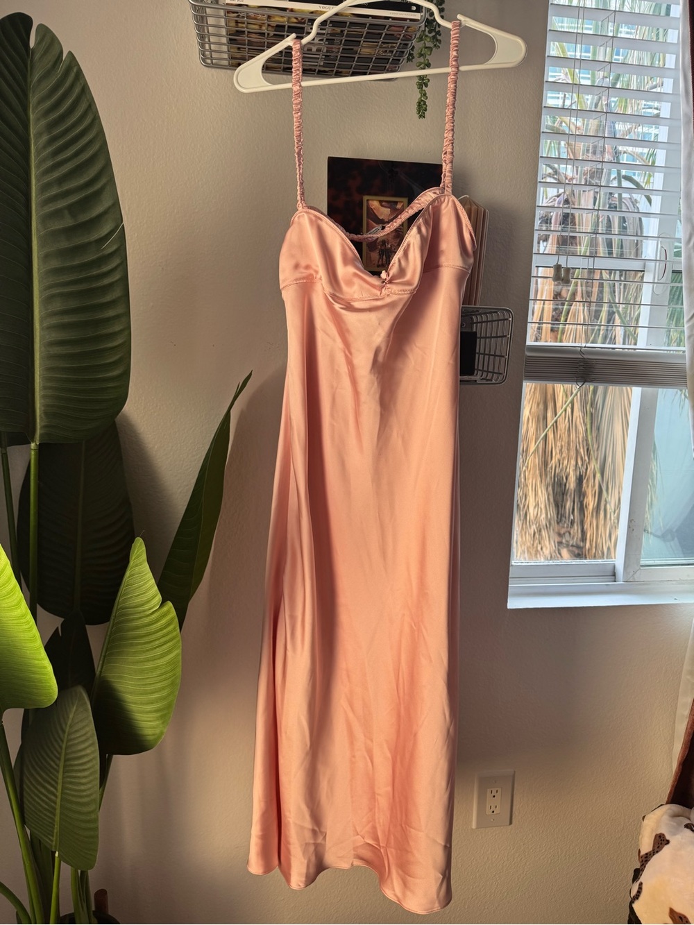 Zara Pink Satin Slip Dress
